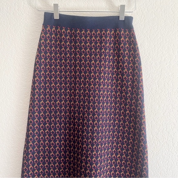 J CREW Geo Ring Midi Merino Wool Blend Skirt Size XXS - Picture 5 of 13